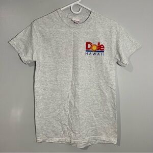 Vintage Dole Hawaii Fruit Gray Red Yellow Blue Short Sleeve T-Shirt Mens Small